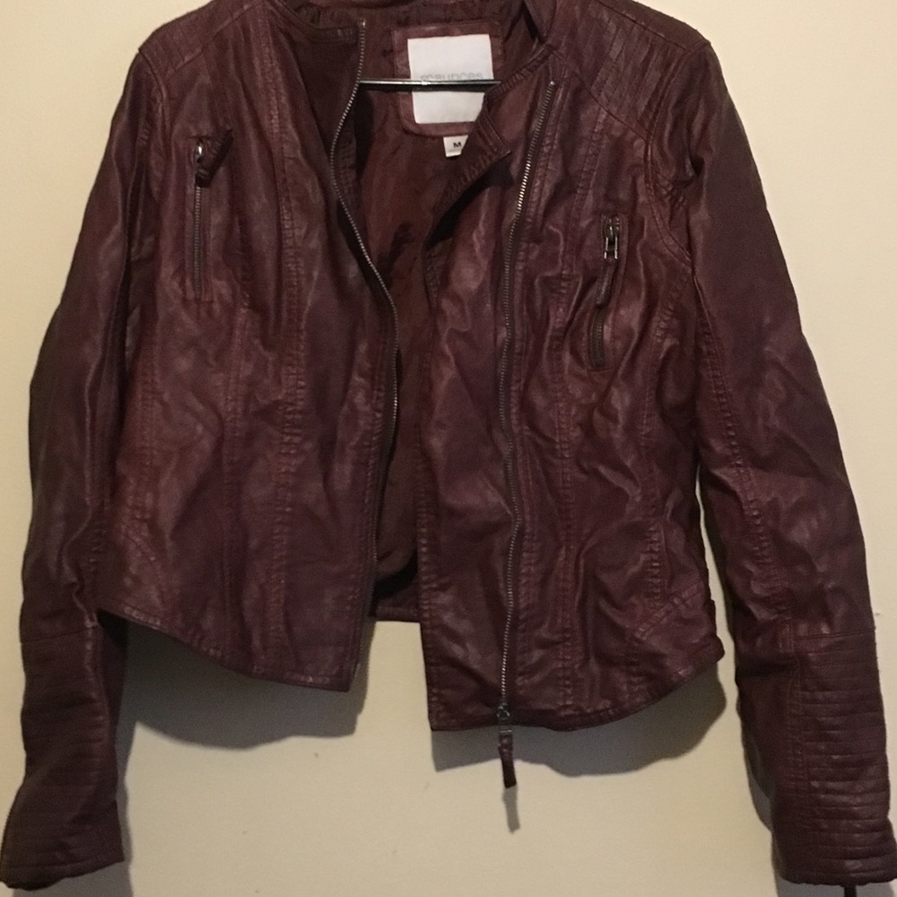 Maroon Leather Jacket